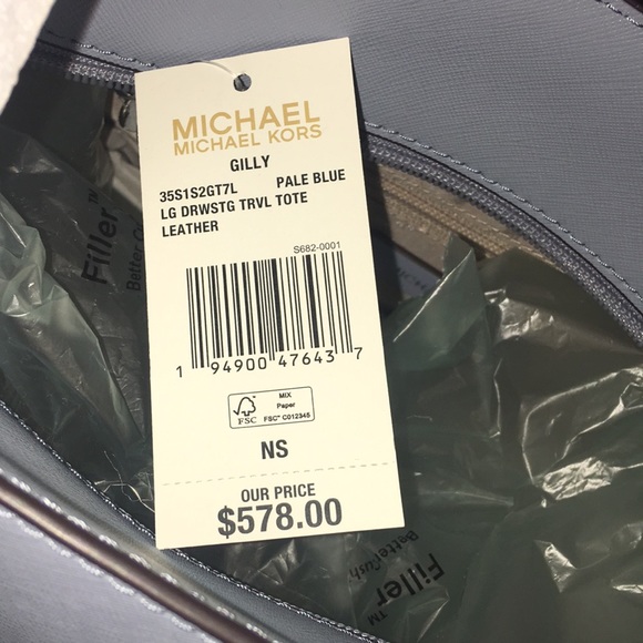 Micheal Kors Gilly Pale Blue Travel Drawstring - Picture 5 of 5